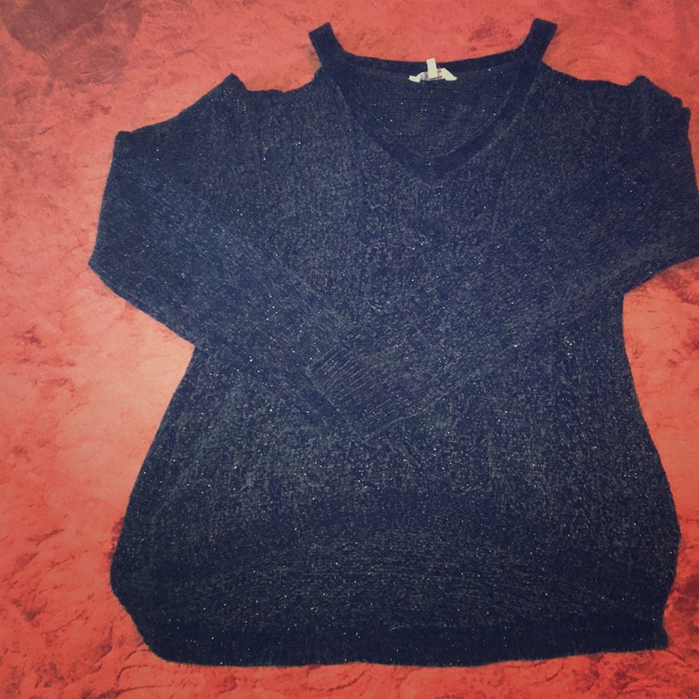 Candies long sleeve cold shoulder sweater